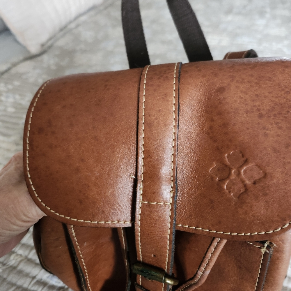 Patricia Nash Tan Leather Backpack - Picture 9 of 9